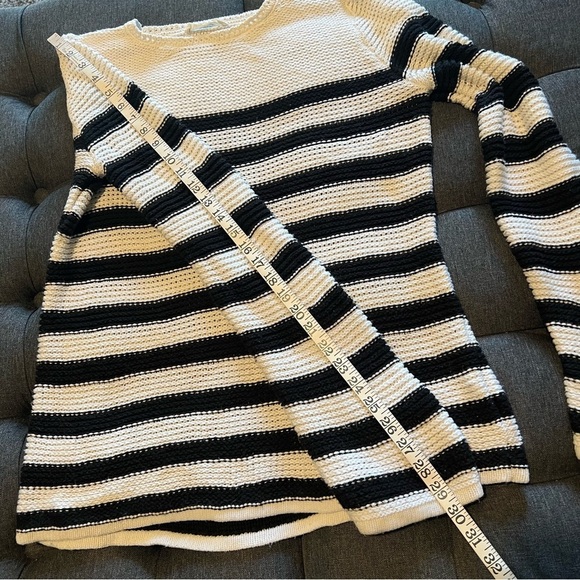 Everlane The Organic Cotton Open-Stitch Crew neck striped pullover sweater, sz L - Picture 5 of 13